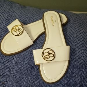 Babe White and Gold Patin Leather Shine.